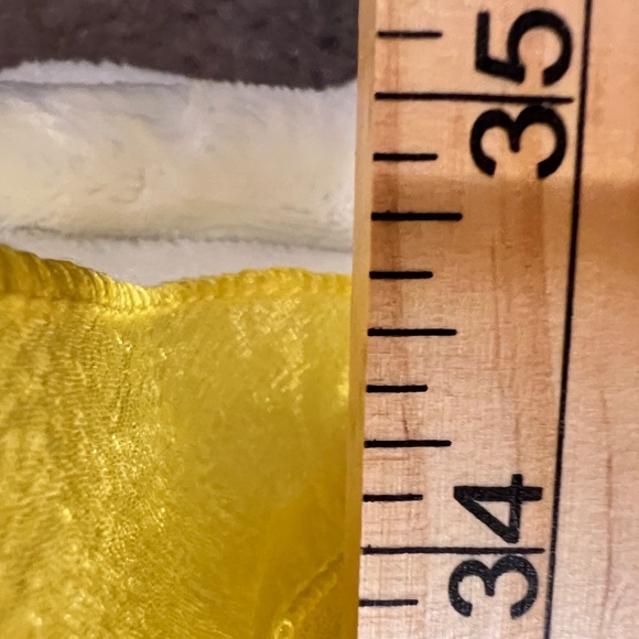 #A127 Nancy New York Yellow feminine flirty Puff Sleeve Ruffle Dress NWT  L - Picture 8 of 10